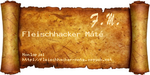Fleischhacker Máté névjegykártya